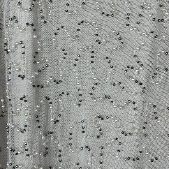 Jennifer Lopez Beige Sleeveless Top Size S – Beaded Chiffon Fairycore Keyhole - Picture 5 of 7